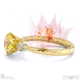 blushing bride fynbos yellow lab grown diamond round trillogy engagement ring yellow gold with 9k yellow gold metal and round shape diamond