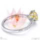 blushing bride fynbos yellow natural diamond round side stone engagement ring white gold with 9k white gold metal and round shape diamond