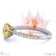 blushing bride fynbos yellow natural diamond round side stone engagement ring white gold with 9k white gold metal and round shape diamond