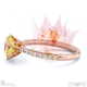 blushing bride fynbos yellow natural diamond round side stone engagement ring rose gold with 18k rose gold metal and round shape diamond