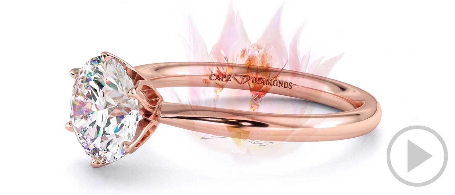 Round Blushing Bride Natural Diamond Engagement Ring Rose Gold top video