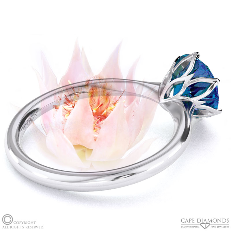 Blushing Bride Fynbos Sapphire Round Solitaire Engagement Ring White Gold