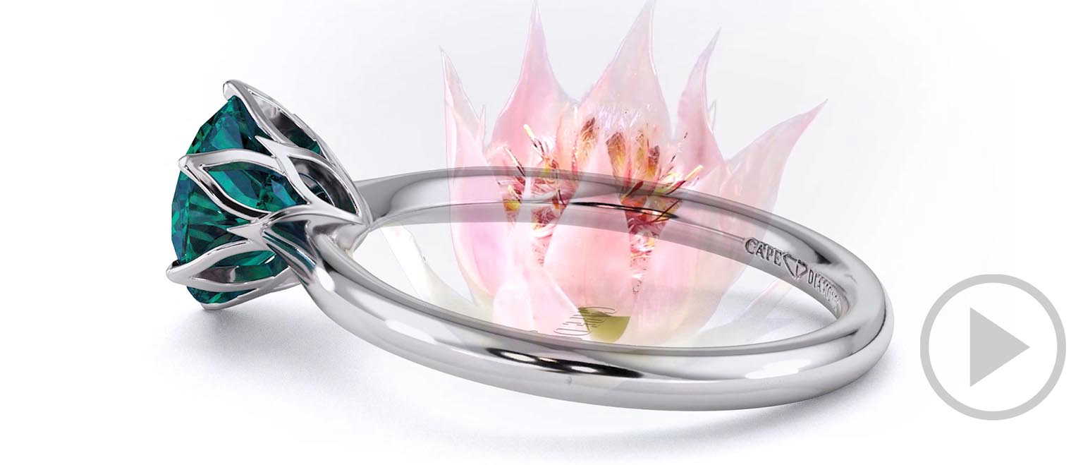 Blushing Bride Fynbos Alexandrite Round Solitaire Engagement Ring White Gold top video