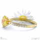 everlasting flower fynbos yellow lab grown diamond side stone engagement ring yellow gold with 18k yellow gold metal and round shape diamond