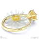everlasting flower fynbos yellow lab grown diamond side stone engagement ring yellow gold with 18k yellow gold metal and round shape diamond