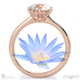 water lily natural diamond engagement ring rose gold with 9k rose gold metal and round shape diamond