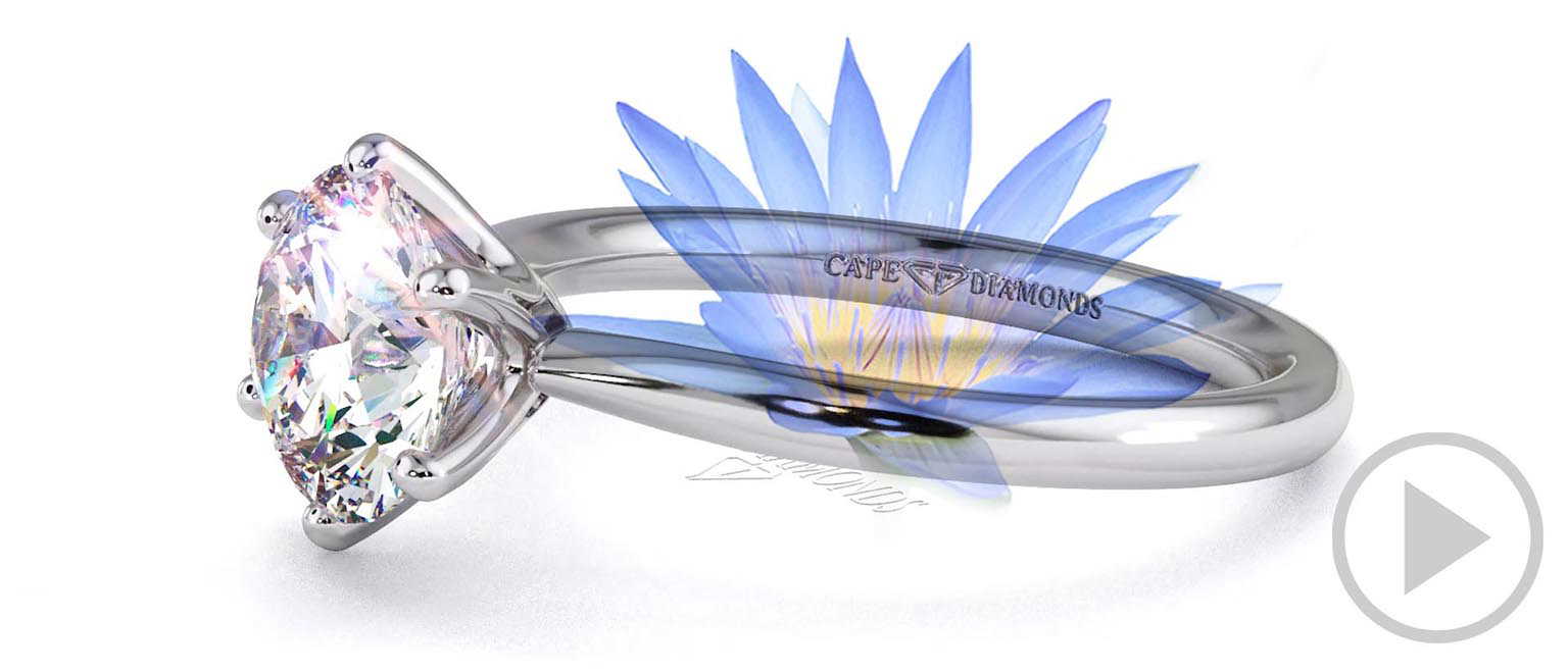 Water Lily Lab Grown Diamond Engagement Ring Platinum top video