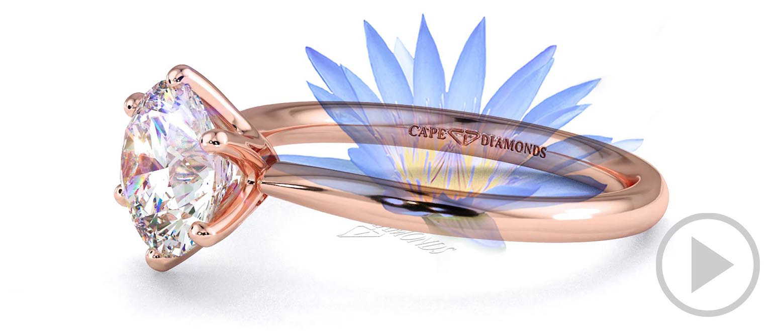 Water Lily Natural Diamond Engagement Ring Rose Gold top video