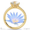 Water Lily Pave Natural Diamond Engagement Ring White Gold
