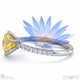 water lily yellow natural diamond side stone engagement ring white gold with 18k white gold metal and round shape diamond