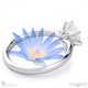 water lily lab grown diamond engagement ring platinum with platinum metal and round shape diamond