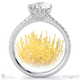 pincushion pave natural diamond engagement ring white gold with 18k white gold metal and round shape diamond