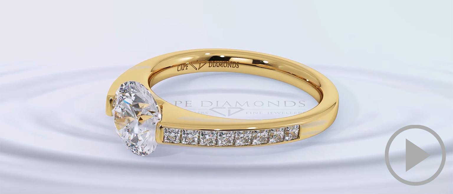 Eternal Soul Sophisticated Natural Diamond Engagement Ring Yellow Gold top video