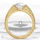 soul feathers lab grown diamond engagement ring yellow gold with 9k yellow gold metal and round shape diamond