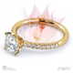 blushing bride pave cushion natural diamond engagement ring yellow gold with 18k yellow gold metal and cushion shape diamond