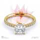 blushing bride pave cushion natural diamond engagement ring yellow gold with 18k yellow gold metal and cushion shape diamond