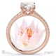 blushing bride pave cushion natural diamond engagement ring rose gold with 18k rose gold metal and cushion shape diamond