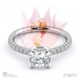 blushing bride pave cushion natural diamond engagement ring platinum with platinum metal and cushion shape diamond