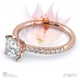 blushing bride pave cushion natural diamond engagement ring rose gold with 18k rose gold metal and cushion shape diamond