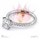 blushing bride pave cushion natural diamond engagement ring platinum with platinum metal and cushion shape diamond