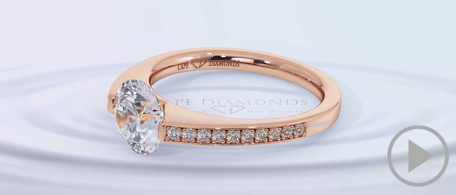 Soul Amore Pavé Natural Diamond Engagement Ring Rose Gold top video