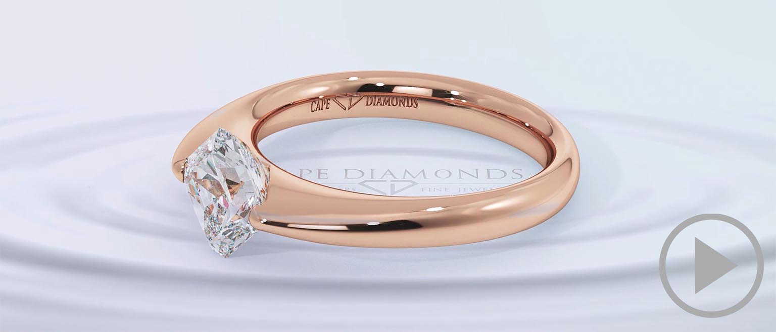 Radiant Soul Charm Lab Grown Diamond Engagement Ring Rose Gold top video