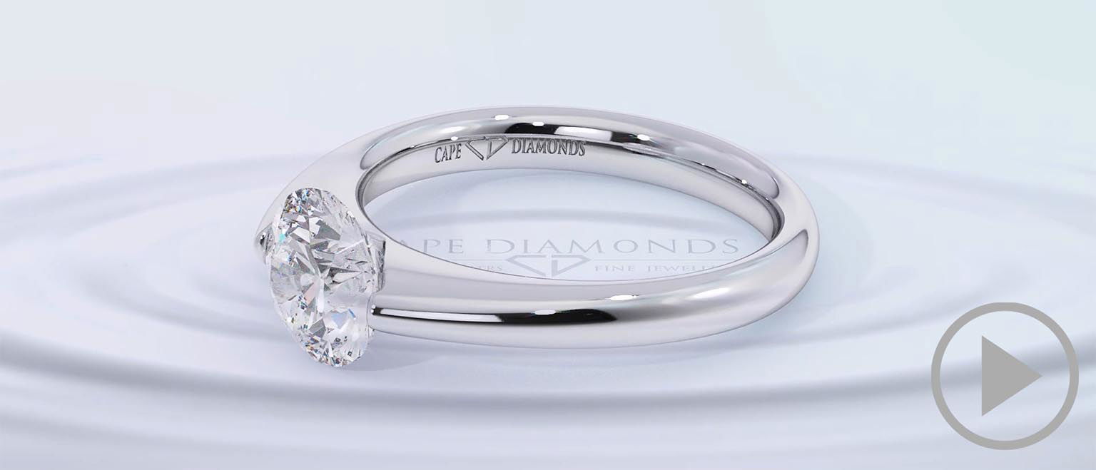 Soul Modern Natural Diamond Engagement Ring White Gold top video