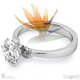 stunning strelitzia solitaire natural diamond engagement ring white gold with 9k white gold metal and round shape diamond
