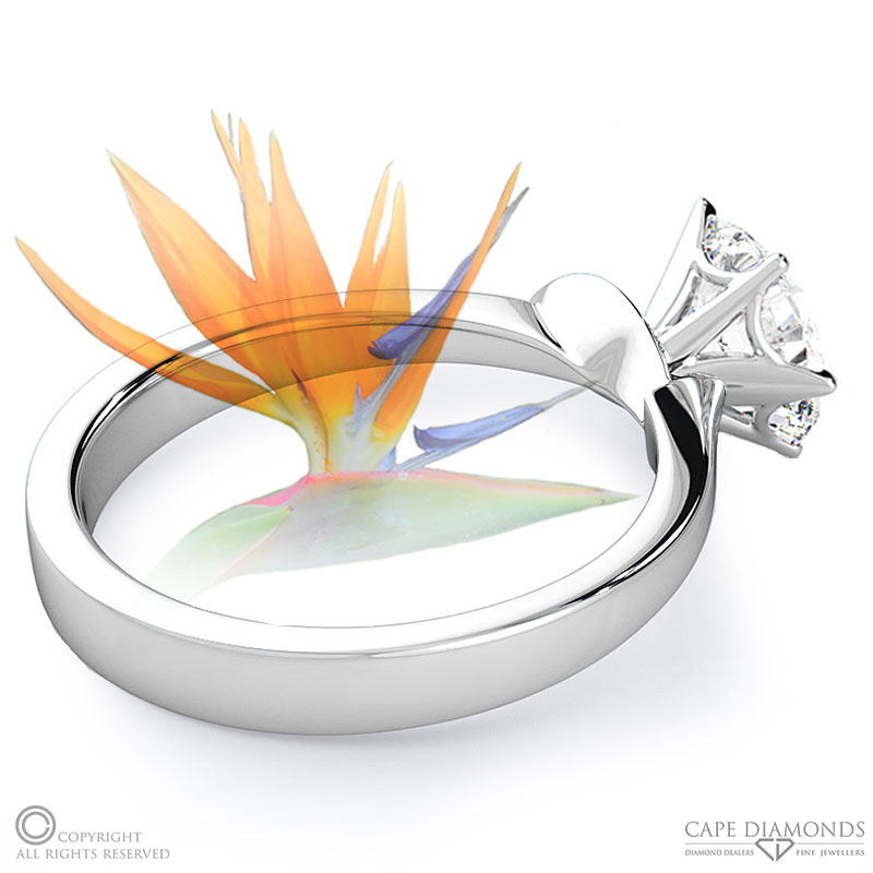 Stunning Strelitzia Solitaire Natural Diamond Engagement Ring White Gold