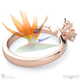 stunning strelitzia double side stone lab grown diamond engagement ring rose gold with 9k rose gold metal and round shape diamond