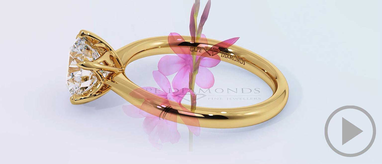 Watsonia Natural Diamond Engagement Ring Yellow Gold top video