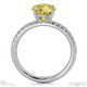 yellow lab grown diamond cat claw round side stone engagement ring white gold with 18k white gold metal and round shape diamond