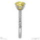 yellow lab grown diamond cat claw round side stone engagement ring white gold with 18k white gold metal and round shape diamond