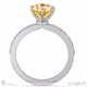 yellow lab grown diamond four claw hidden halo engagement ring platinum with platinum metal and oval shape diamond