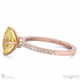 yellow natural diamond low hidden halo oval cut cross claws engagement ring rose gold with 9k rose gold metal and oval shape diamond