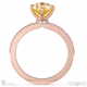 yellow natural diamond low hidden halo oval cut cross claws engagement ring rose gold with 9k rose gold metal and oval shape diamond