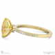 yellow lab grown diamond low hidden halo oval cut cross claws engagement ring yellow gold with 9k yellow gold metal and oval shape diamond