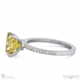 yellow natural diamond four claw hidden halo side diamond engagement ring white gold with 9k white gold metal and radiant shape diamond