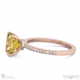 yellow natural diamond low hidden halo radiant cut engagement ring rose gold with 9k rose gold metal and radiant shape diamond
