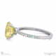 yellow lab grown diamond four claw hidden halo side diamond engagement ring white gold with 9k white gold metal and oval shape diamond