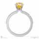 yellow lab grown diamond four claw hidden halo side diamond engagement ring white gold with 9k white gold metal and oval shape diamond