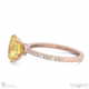 yellow lab grown diamond four claw hidden halo side diamond engagement ring rose gold with 9k rose gold metal and oval shape diamond