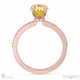 yellow lab grown diamond four claw hidden halo side diamond engagement ring rose gold with 9k rose gold metal and oval shape diamond