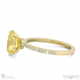 yellow lab grown diamond low hidden halo oval cut engagement ring yellow gold with 18k yellow gold metal and oval shape diamond