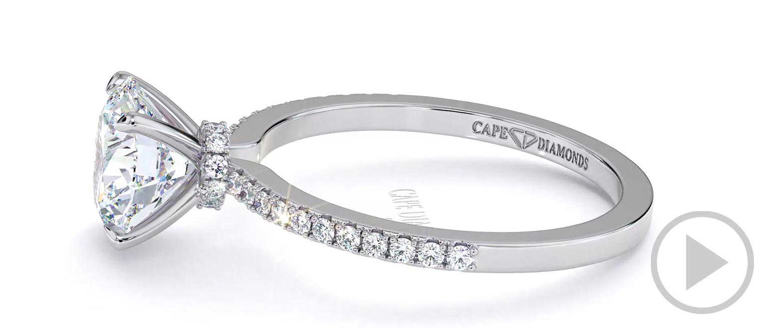Lab Grown Diamond Round Cut 4 Claw Engagement Ring White Gold top video