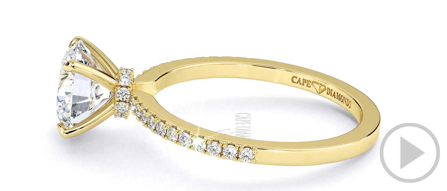 Natural Diamond Round Cut 4 Claw Engagement Ring Yellow Gold top video