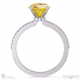 yellow natural diamond low hidden halo round cut engagement ring white gold with 18k white gold metal and round shape diamond