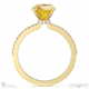 yellow lab grown diamond low hidden halo round cut engagement ring yellow gold with 9k yellow gold metal and round shape diamond