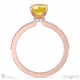 yellow lab grown diamond low hidden halo emerald cut engagement ring rose gold with 9k rose gold metal and emerald shape diamond