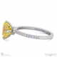 yellow natural diamond low hidden halo emerald cut cross claws engagement ring white gold with 9k white gold metal and emerald shape diamond